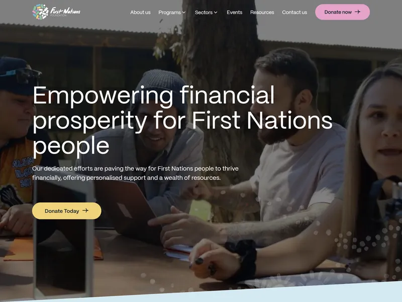 First Nations Foundation website homepage