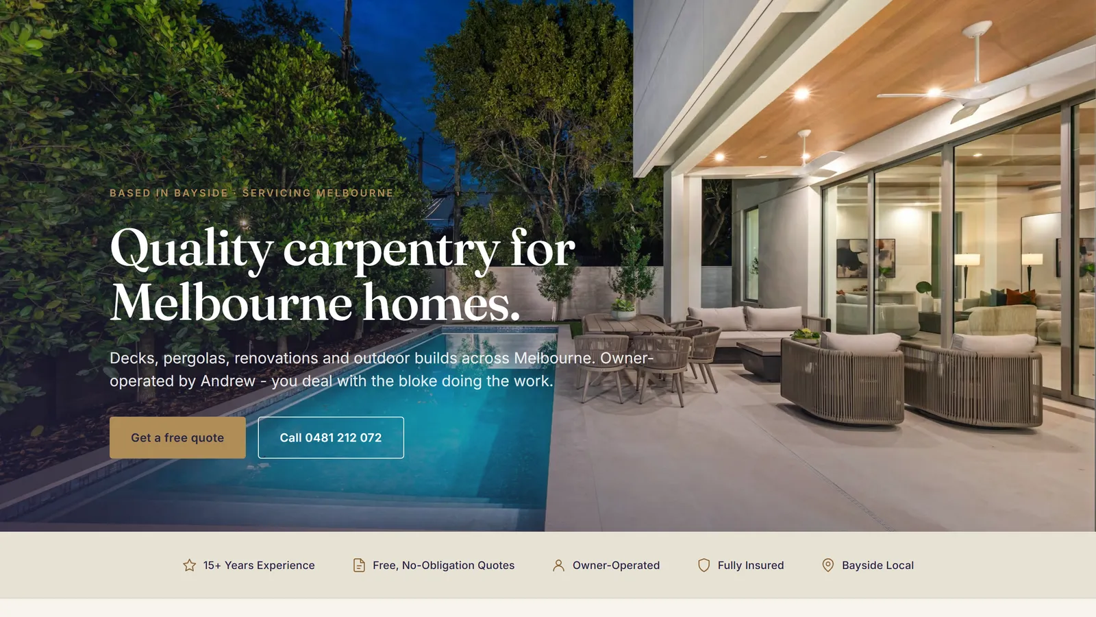 A&P Construction website homepage